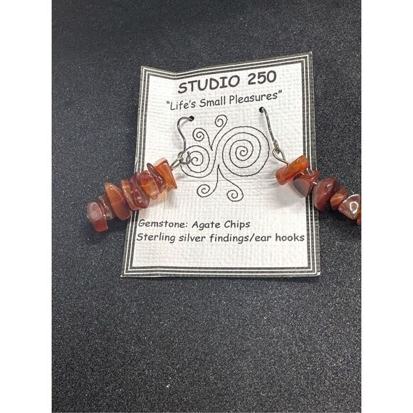 Beautiful Amber Earrings, Orange Stone Dangle Earrings, Gift For Her, Healing Am - Picture 2 of 4